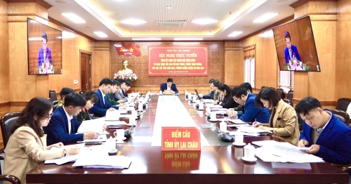 Quang cảnh Hội nghị tại điểm cầu tỉnh Lai Châu