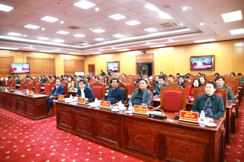 Các đại biểu dự Hội nghị tại điểm cầu tỉnh Lai Châu